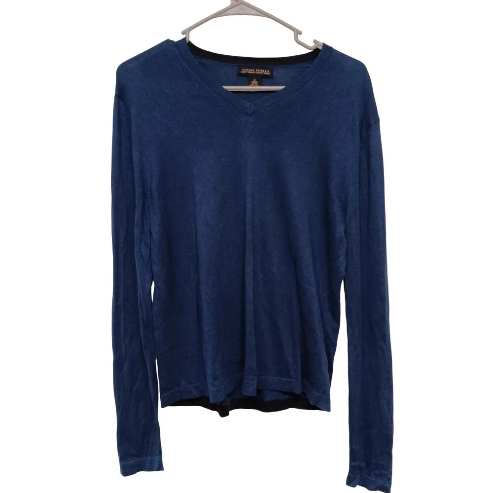 Banana Republic Men's V Neck Long Sleeve Lightweight Luxury Blend Sweater Size S